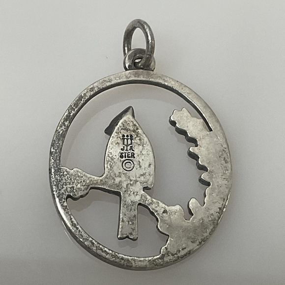 James Avery Bird Charm Sterling Silver Retired Songbird Branch Pendant 1" - Picture 5 of 7